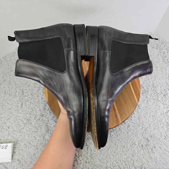 Saks Fifth Avenue by Magnanni Gray Smooth Leather Casual Chelsea Boot Mens 12 M - Picture 11 of 16